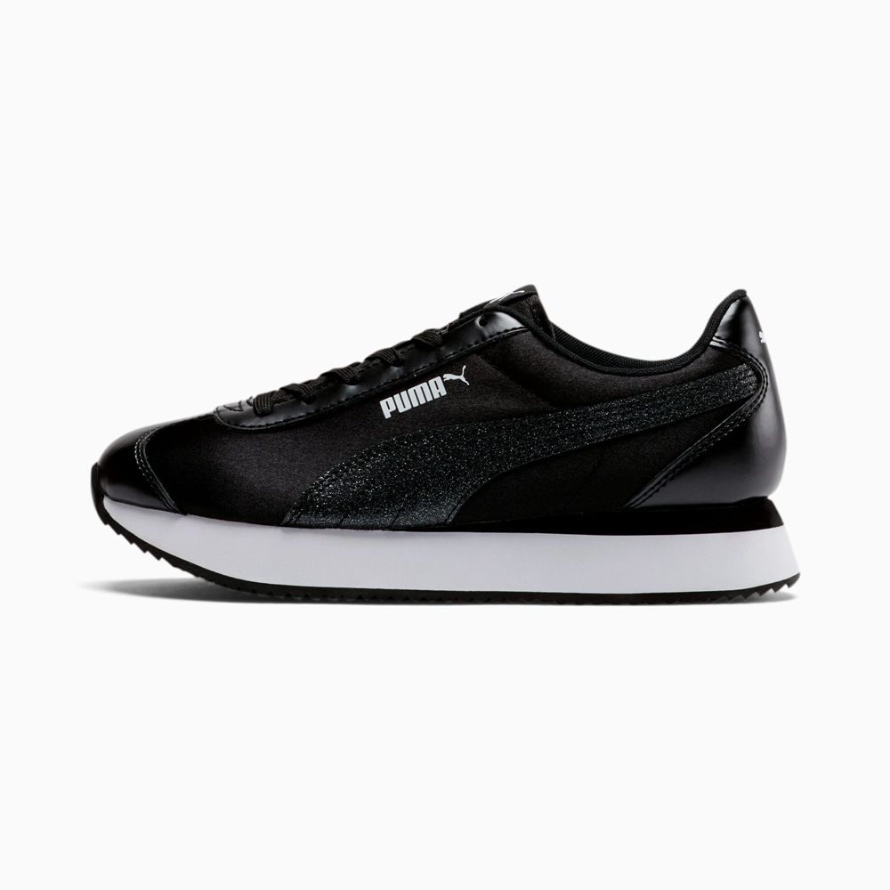 Puma Turino Stacked Glitter Női Sportcipő - Fekete ( Hungary - IPCGS5607 )